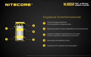 NITECORE 16340 650 MAH LI-ION AKKU NL1665R
